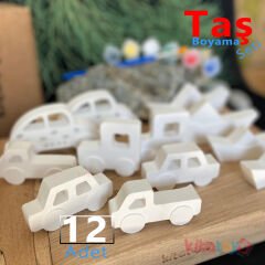 Taş Boyama Araçlar Seti 12 Adet (Sağlam Taş Tozu Arabalar) Sanat