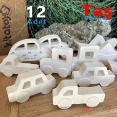 Taş Boyama Araçlar Seti 12 Adet (Sağlam Taş Tozu Arabalar) Sanat