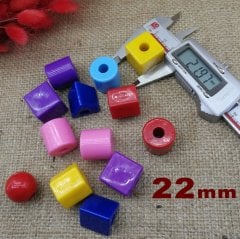 Geometrik Boncuk (22 mm) Büyük Boy Şekiller İpe Dizme