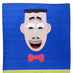 Cırtlı Yüz İfadesi Panosu 63x43 Erkek (Keçe Kumaş)