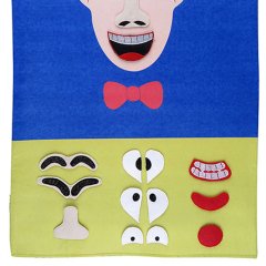 Cırtlı Yüz İfadesi Panosu 63x43 Erkek (Keçe Kumaş)