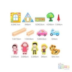 Mimari Ahşap  Yapı Blokları 128 Parça (Lego Oyuncakları)