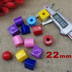 Geometrik Boncuklar (22 mm) İri Boy Plastik Şekiller İpe Dizme