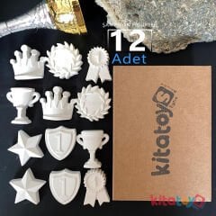 Şampiyon Figürler Taş Boyama Seti 12 Adet (Sağlam Taş Tozu Objeleri) Sanat Aktivite