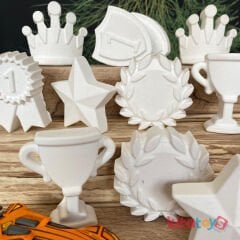 Şampiyon Figürler Taş Boyama Seti 12 Adet (Sağlam Taş Tozu Objeleri) Sanat Aktivite