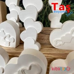 Taş Boyama KALP Figürler Seti 12 Adet (Sağlam Taş Tozu)