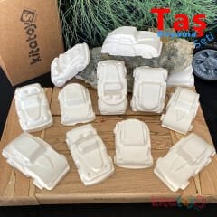 3D Arabalar Taş Boyama Seti 12 Adet  (Sağlam Taş Tozu Araçlar) Sanat