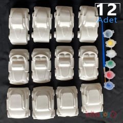 3D Arabalar Taş Boyama Seti 12 Adet  (Sağlam Taş Tozu Araçlar) Sanat