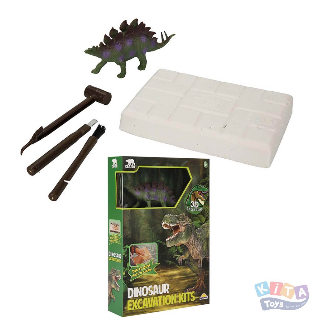 Fosil Kazı Seti (Figürlü 3D Dinozor Stegosaurus) Crazoo