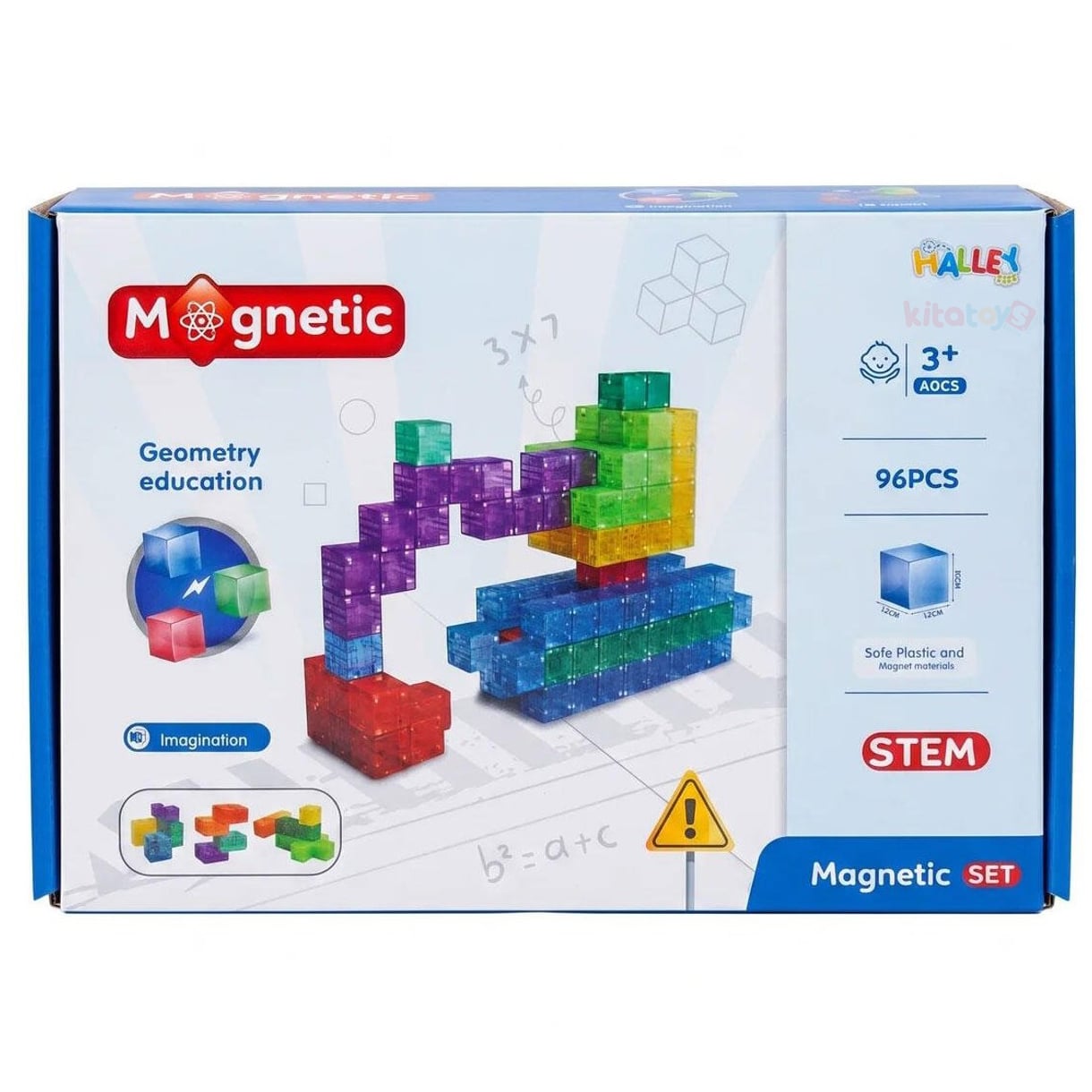 Magnetic Küp Yapı Blok Seti 96 Parça 2x2x2 cm (Güçlü Mıknatıslı Birim Küpleri) Manyetik Geometri Eğitimi