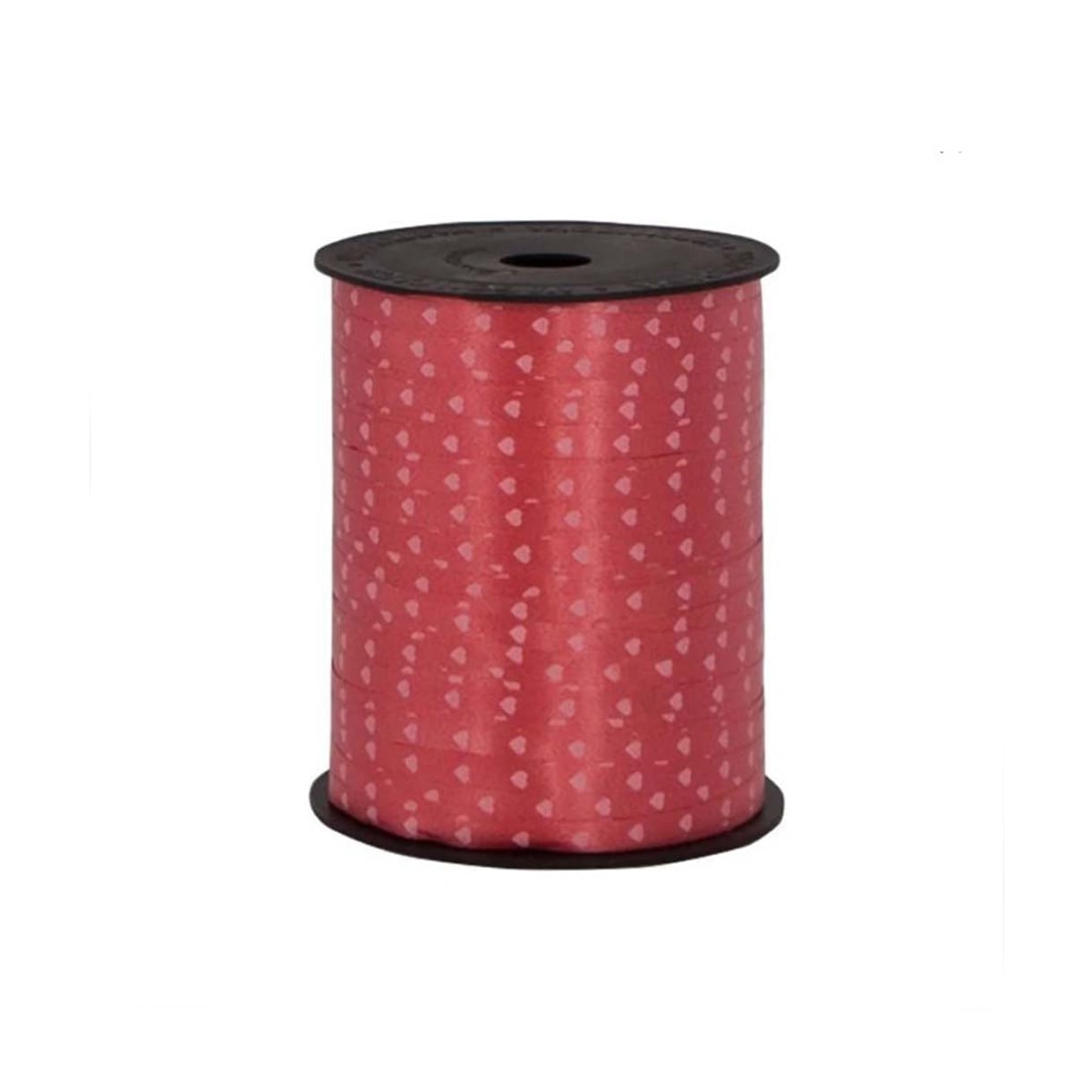 Rafya Şerit İp KALPLİ 5 mm X 200 metre (Kırmızı)