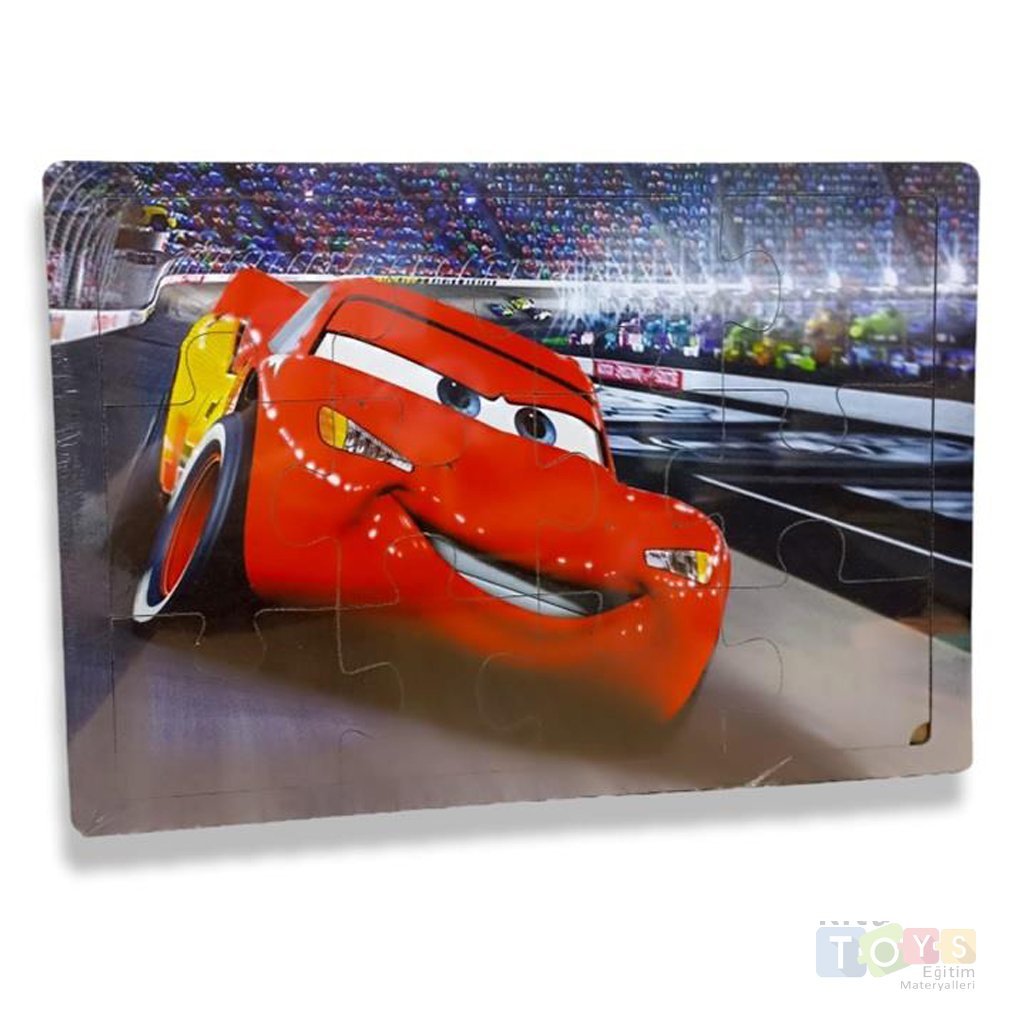 Ahşap Puzzle Şımşek Mcqueen 12 Parça (Anaokulu Oyuncakları)