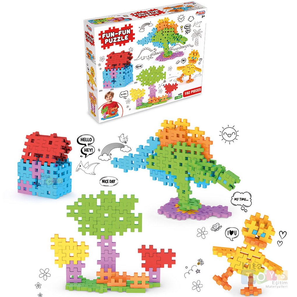 Fun-Fun Puzzle 192 Parça (Eğlence Dolu Eğitici Oyuncak Lego) 03906