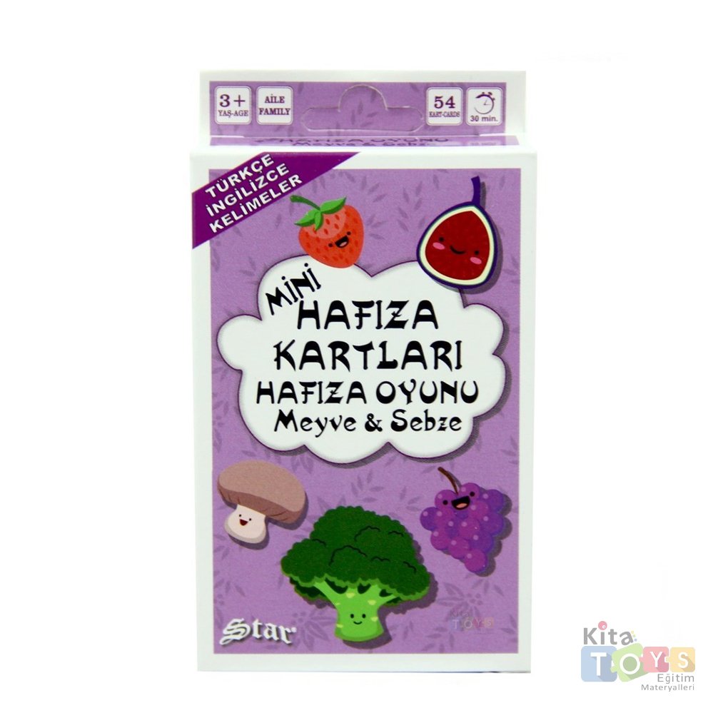 Hafıza Oyun Kartları (Meyve Sebze) Mini Eğitici Oyun Kartı) Star