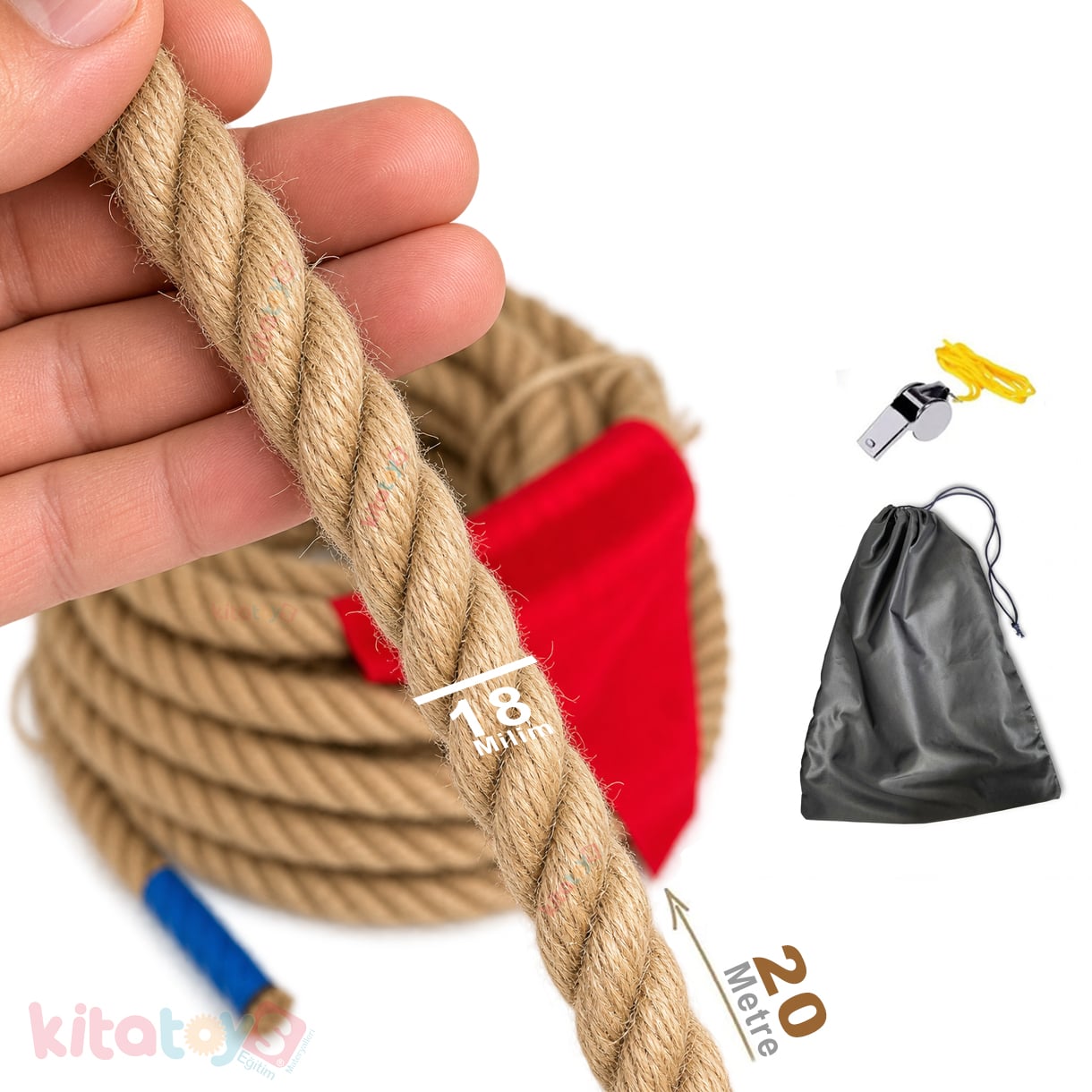 Halat Çekme Oyunu 20 Metre x18 mm (Çekişme Halatı İpi) Ortaokul-LİSE