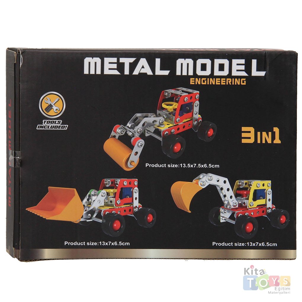 Metal Model Dıy (123 Parça) İş Araçları 3 In 1 Yapı Seti X639-3 Engineering