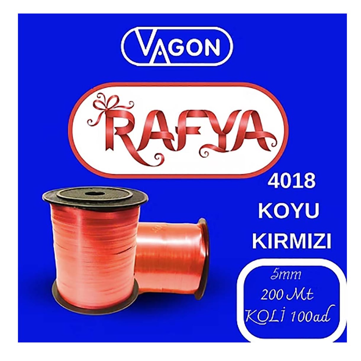 Rafya Şerit İp KIRMIZI 5 mm X 200 metre
