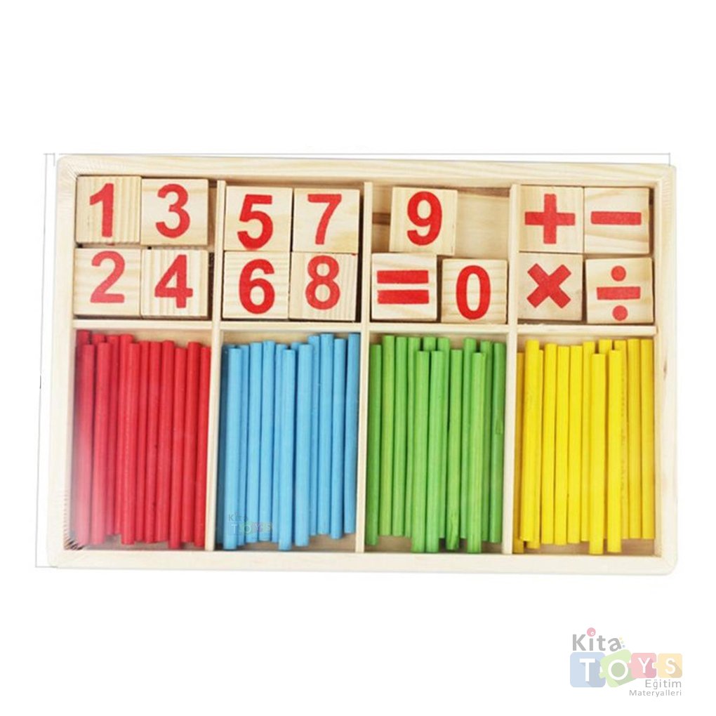 Renkli Sayma Çubukları ve Rakamlar (Sayılar) Matematik İşlem