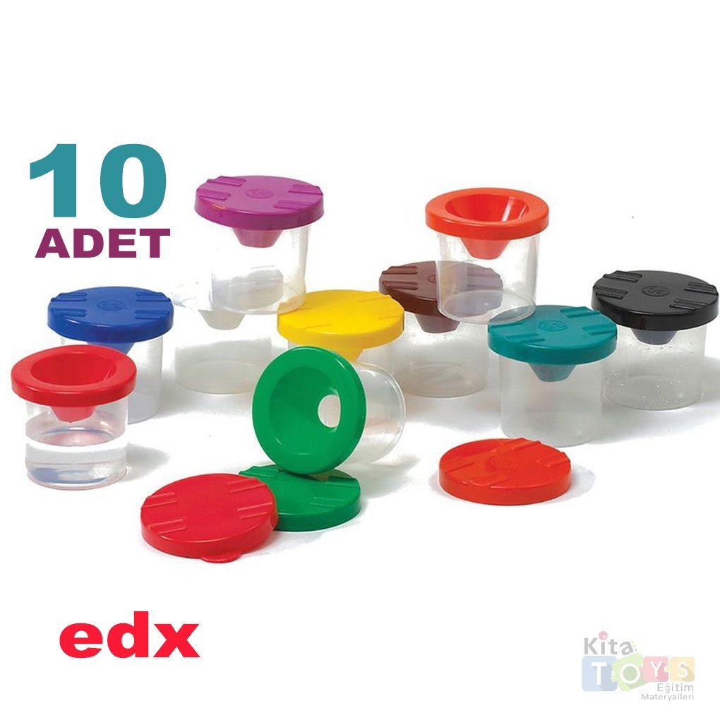 Sulu Boya Kabı 10 Lu Set (Paint Pot) Fırça Temizleme edx