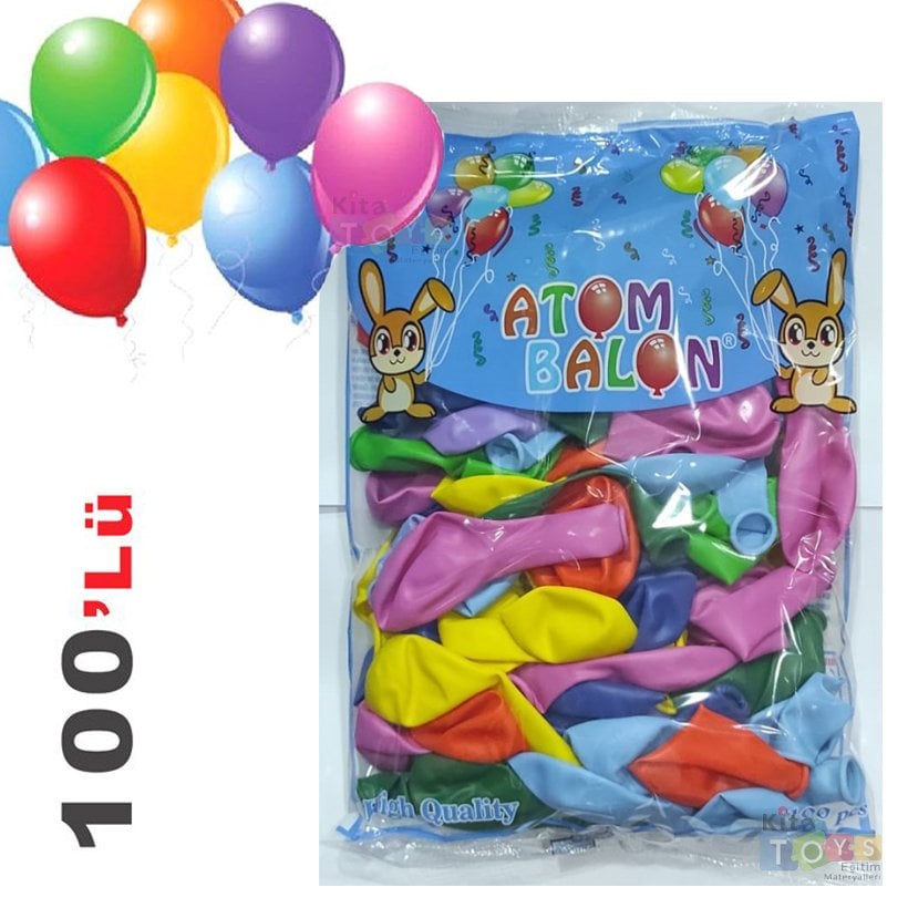 Karışık Renkli Balon 100'Lü (12 İNÇ) Büyük