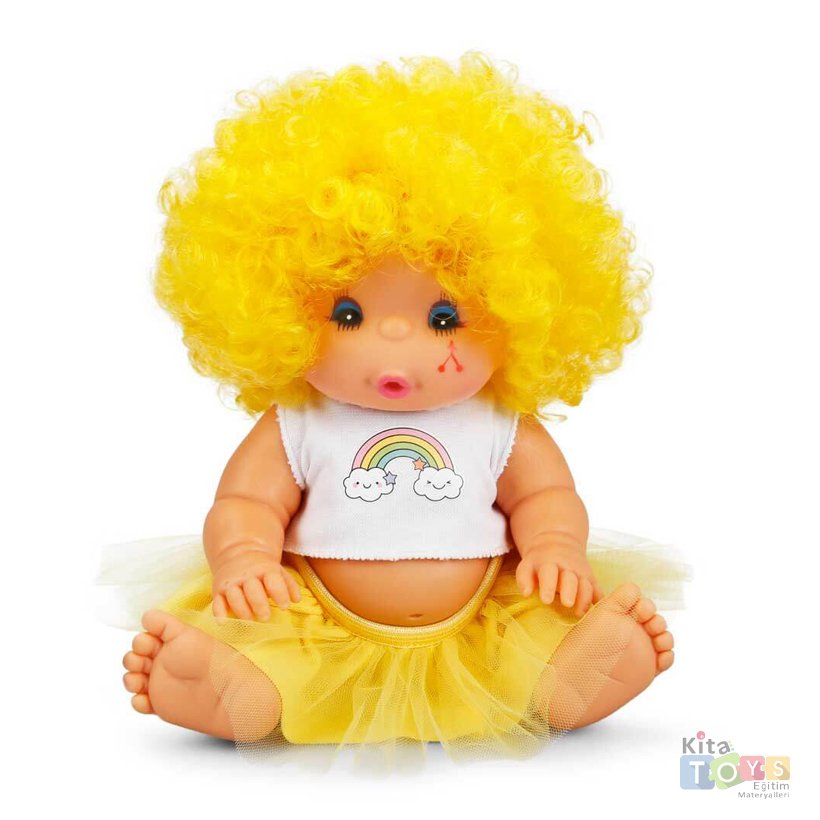 Afro Bebek Kıvırcık Saçlı 23 cm (Oyuncak Bebekler) 20040