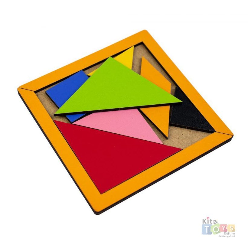 Ahşap Tangram 11x11 Puzzle Oyunu