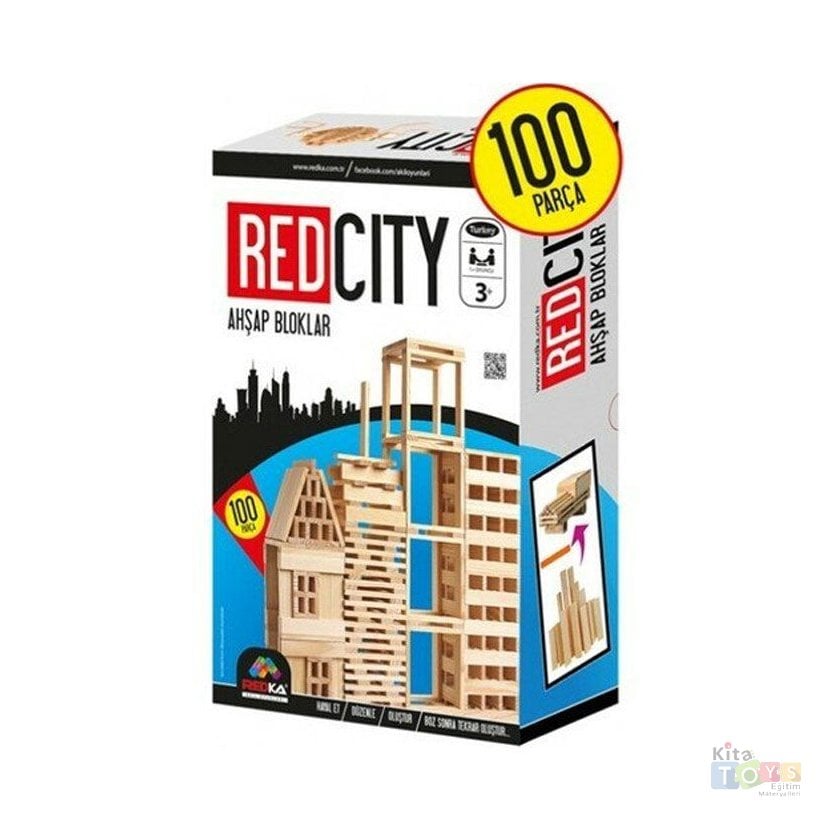 Red City 100 Parça Ahşap Bloklar Redka 5200