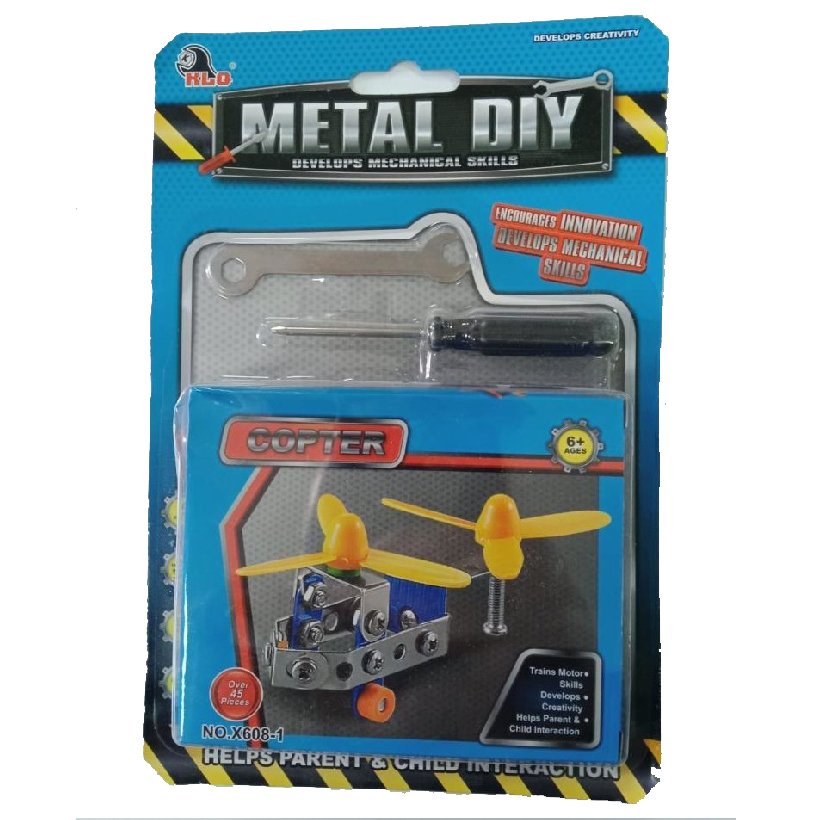 Metal Dıy Helikopter 45 Parça (Mekanik STEM Oyuncak)