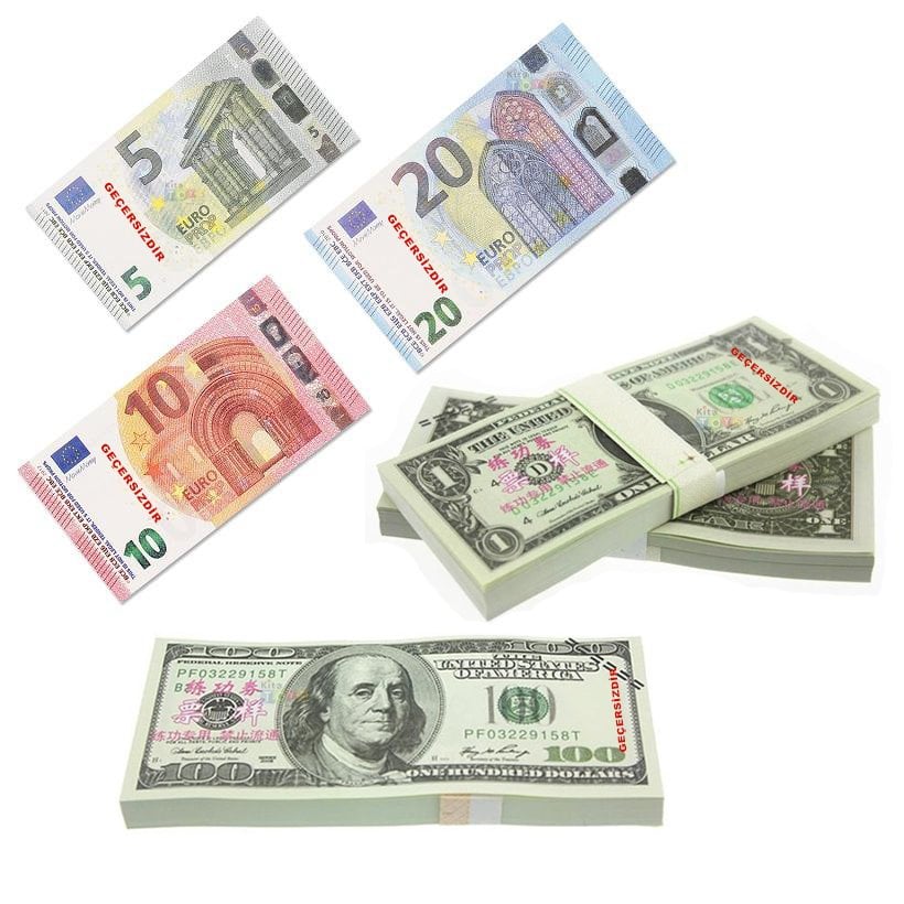Eğitim Parası 100 Ad Dolar Euro (Geçersiz Kağıt Banknotları)