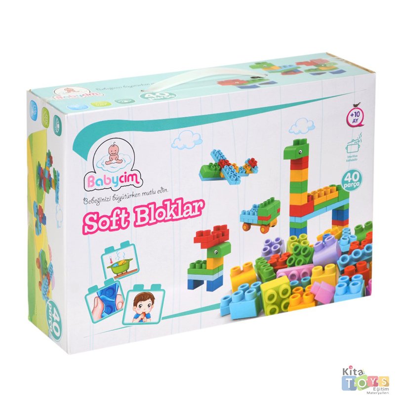 Babycim Soft Bloklar 40 Parça Lego Oyuncak 6661-2 Yumuşak