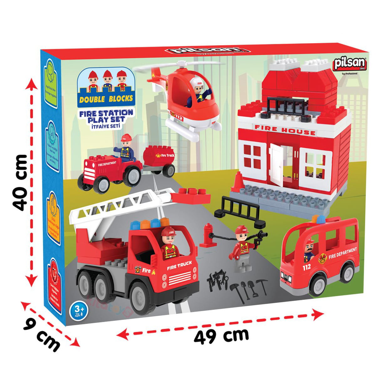 Double Blocks İtfaiye Seti (Meslek Araçları Lego) 03 610