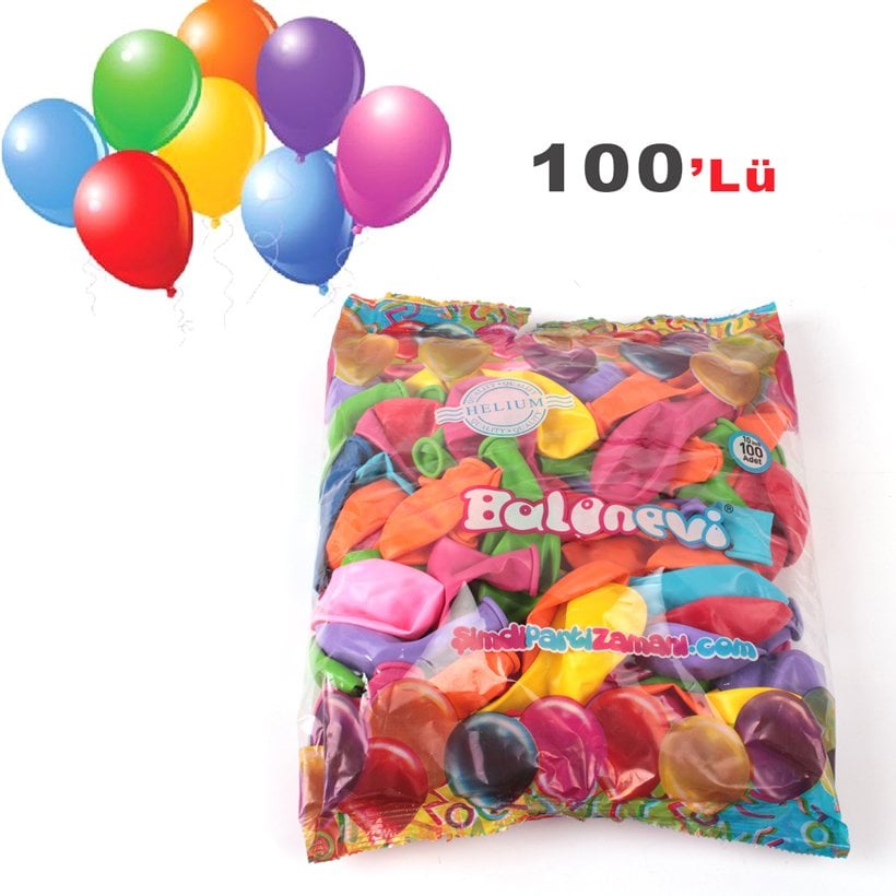 Karışık Renkli Balon 100'Lü (10 İNÇ)