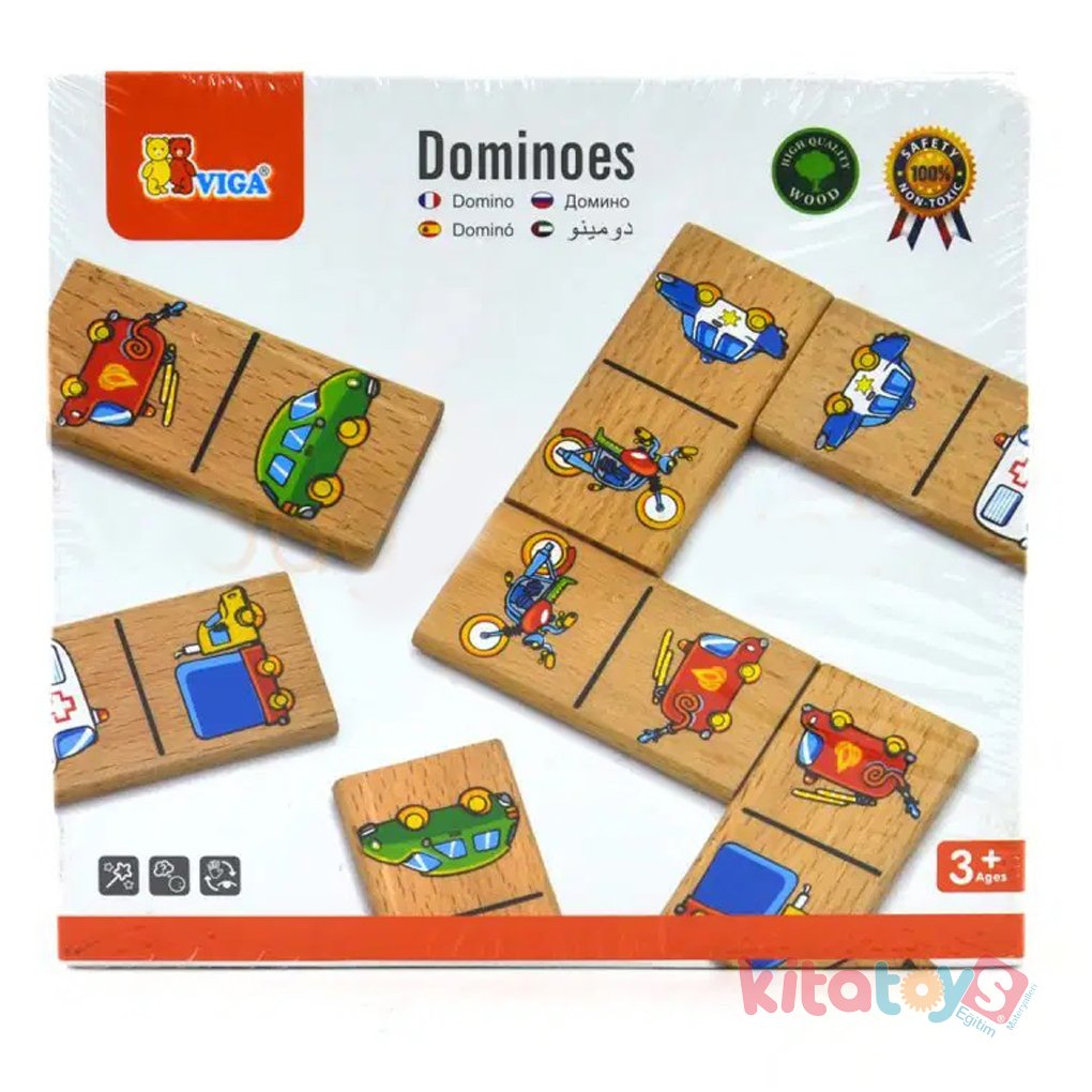 Domino Taşıtlar 28 Parça Vigatoys Ahşap Oyuncak