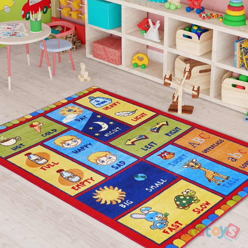 Kontrast 200x290 Confetti Kırmızı Bukle Anaokulu Kreş Çocuk Halısı