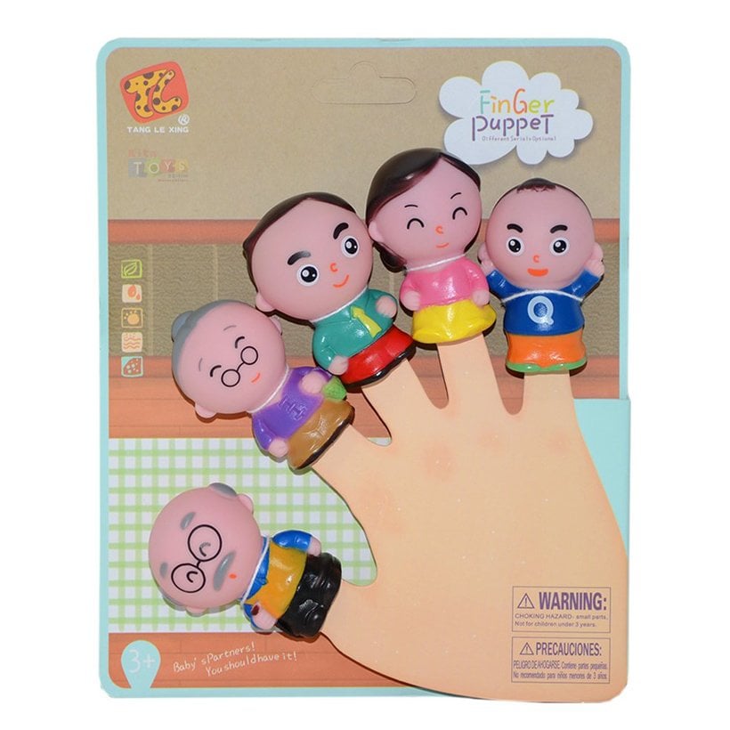 İnsan Figürlü Parmak Kuklası 5'Li Seti (Plastik Aile)