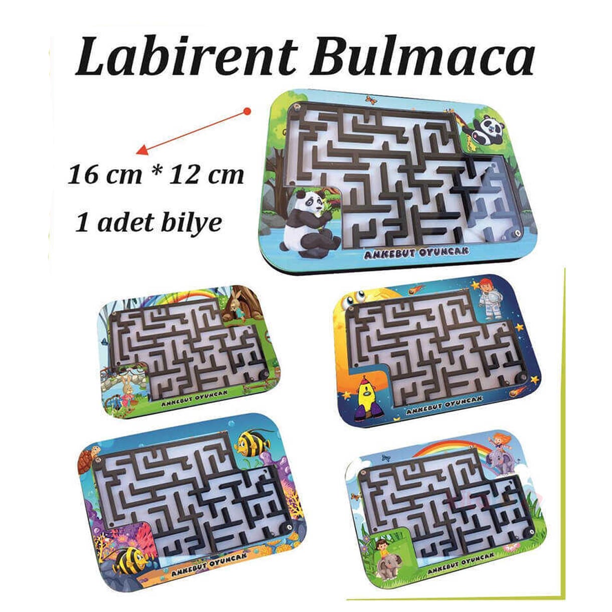 Labirent Bulmaca Oyunu Bilyeli-33115 Ahşap