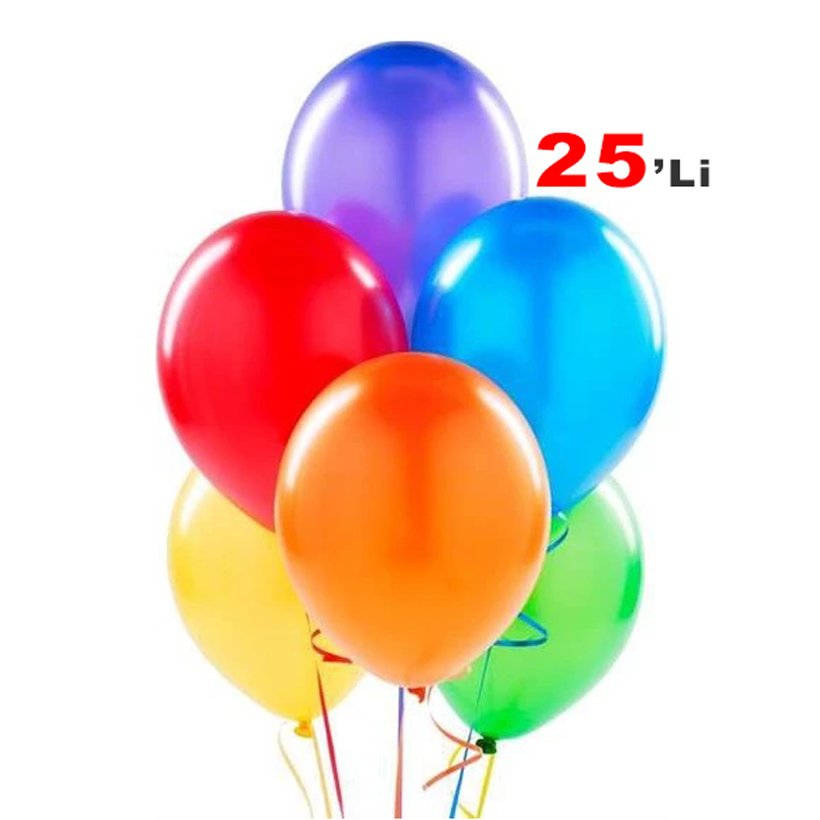 Karışık Renkli Balon 25'Li