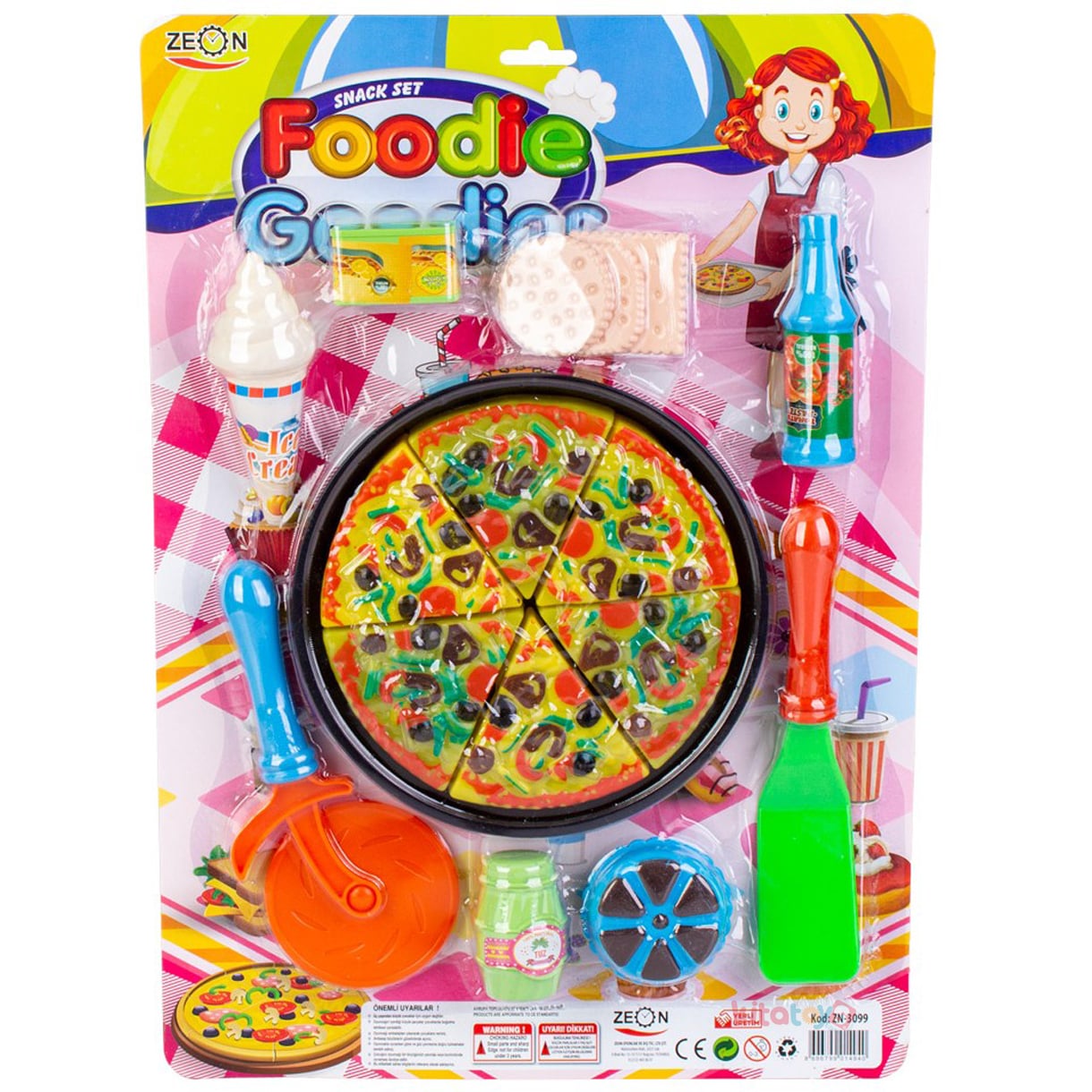 Pizza Seti 17 Parça (Oyuncak Yemek-Yiyecek) 3099