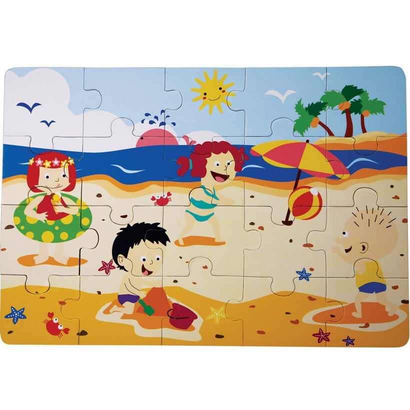 Yaz Yer Puzzle (Büyük Boy 20 Parça Ahşap) Mevsimler