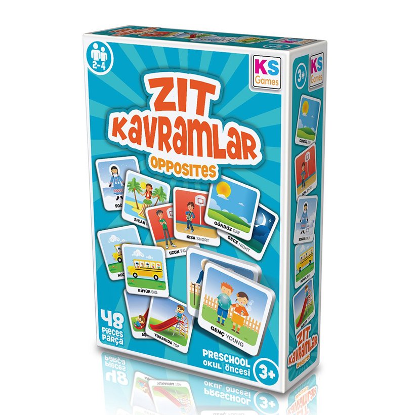 Zıt Kavramlar 48 Adet Öğretme Kartları-Eğitici