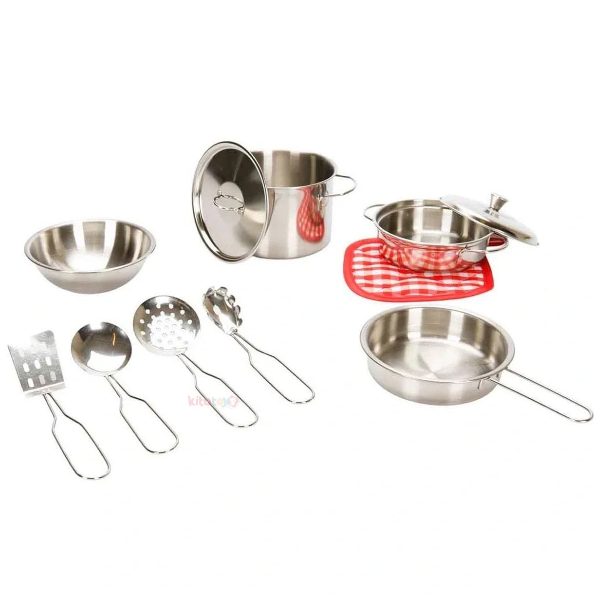 Çelik Tencere Seti 11 Parça (Metal Oyuncak Tava Pişirme Seti)