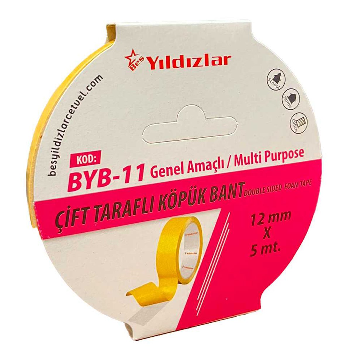 Çift Taraflı Köpük Bant 12 mm X 5 Metre (12x5)