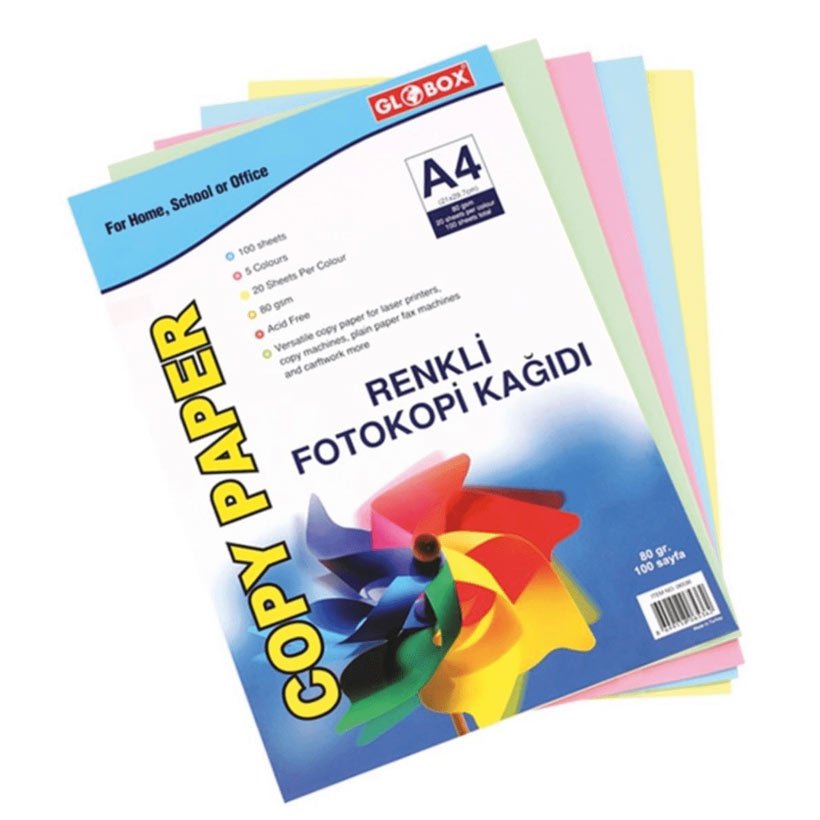Renkli A4 Fotokopi Kağıdı 100'Lü 10 Yaprak