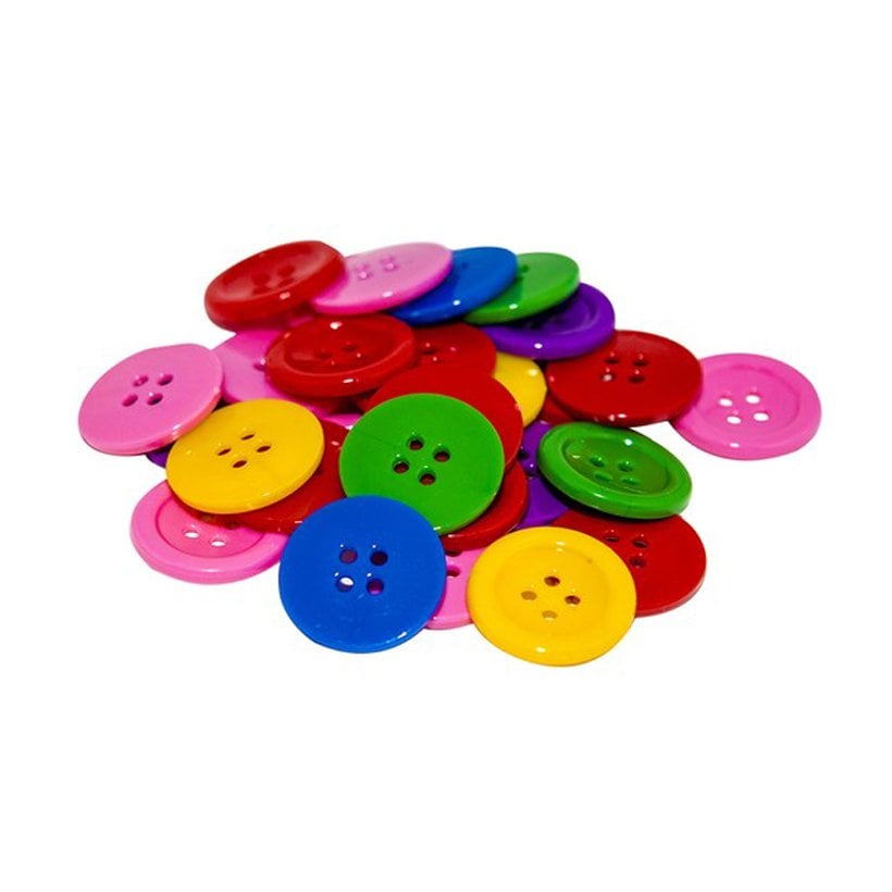40 Boy Düğme 100 Adet Renkli-Büyük
