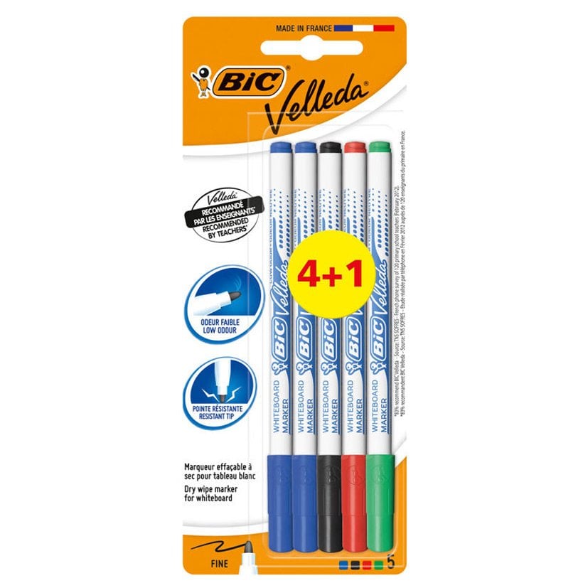 Çocuk Beyaz Tahta Kalemi 4+1 Bic Velleda 1721