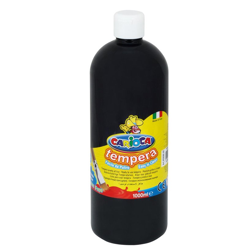 Carioca Tempera Boya 1000ml SİYAH (Parmak Boyası)