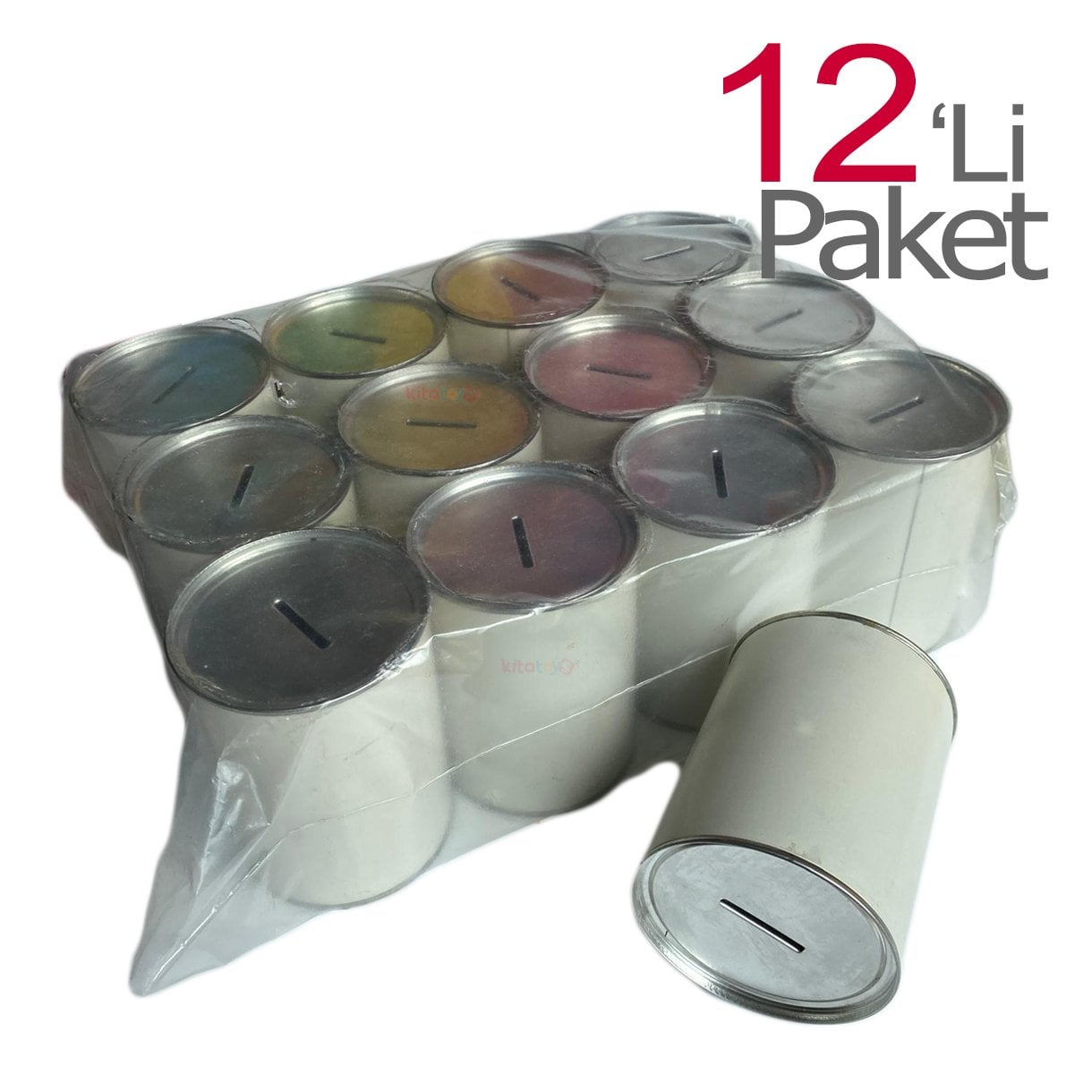 Metal Baskısız Kumbara 12'Li (Teneke Etiket Basımına Uygun)