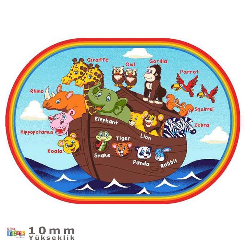 ANIMALS SHIP 200x290 Anaokulu Anti-Slip Halı