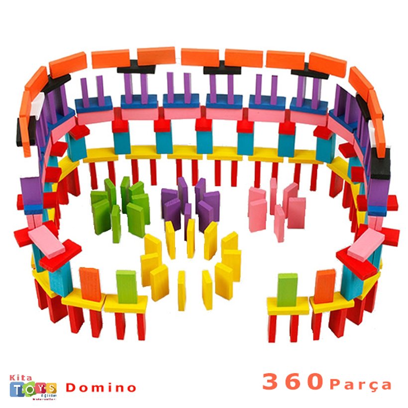 Ahşap Domino 360 Parça Beceri Oyunu 3