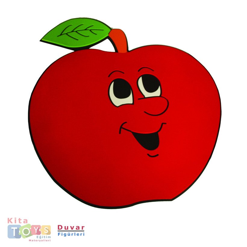 Ahşap Duvar Figürü Kırmızı Elma